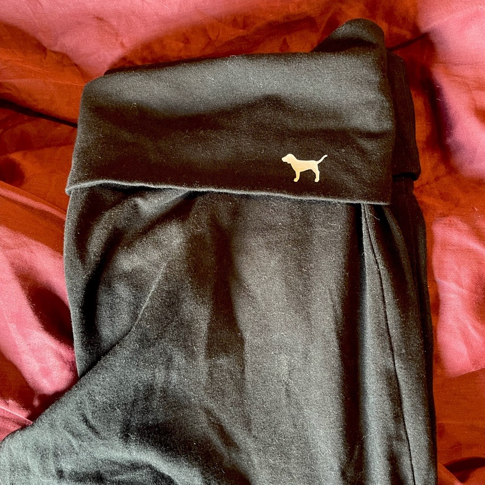 PINK Classic Fold over Yoga Pants, SIZE LARGE